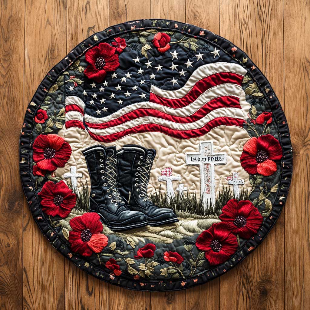 Boots Of The Brave WN2204008CL Quilted Round Mat