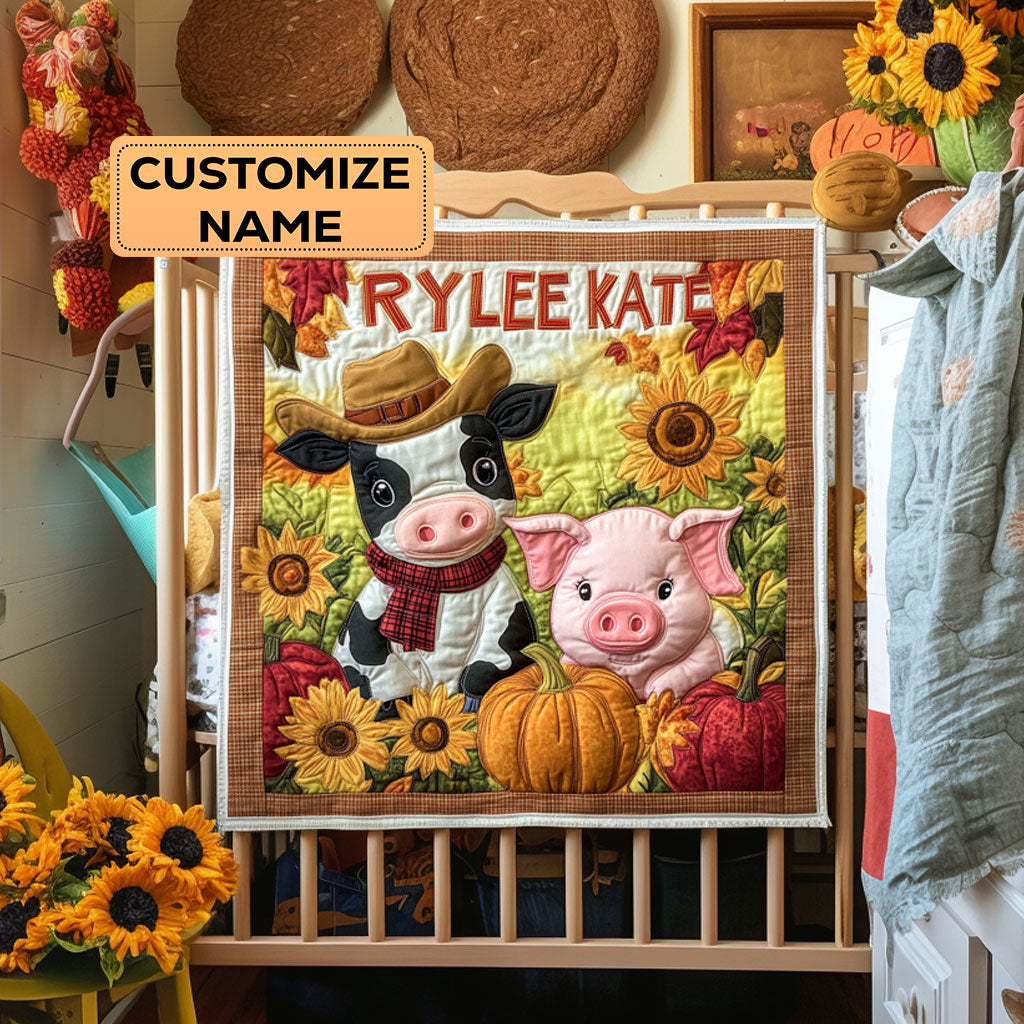 Sunny Farm Friends WY2907026CL Personalized Baby Quilt
