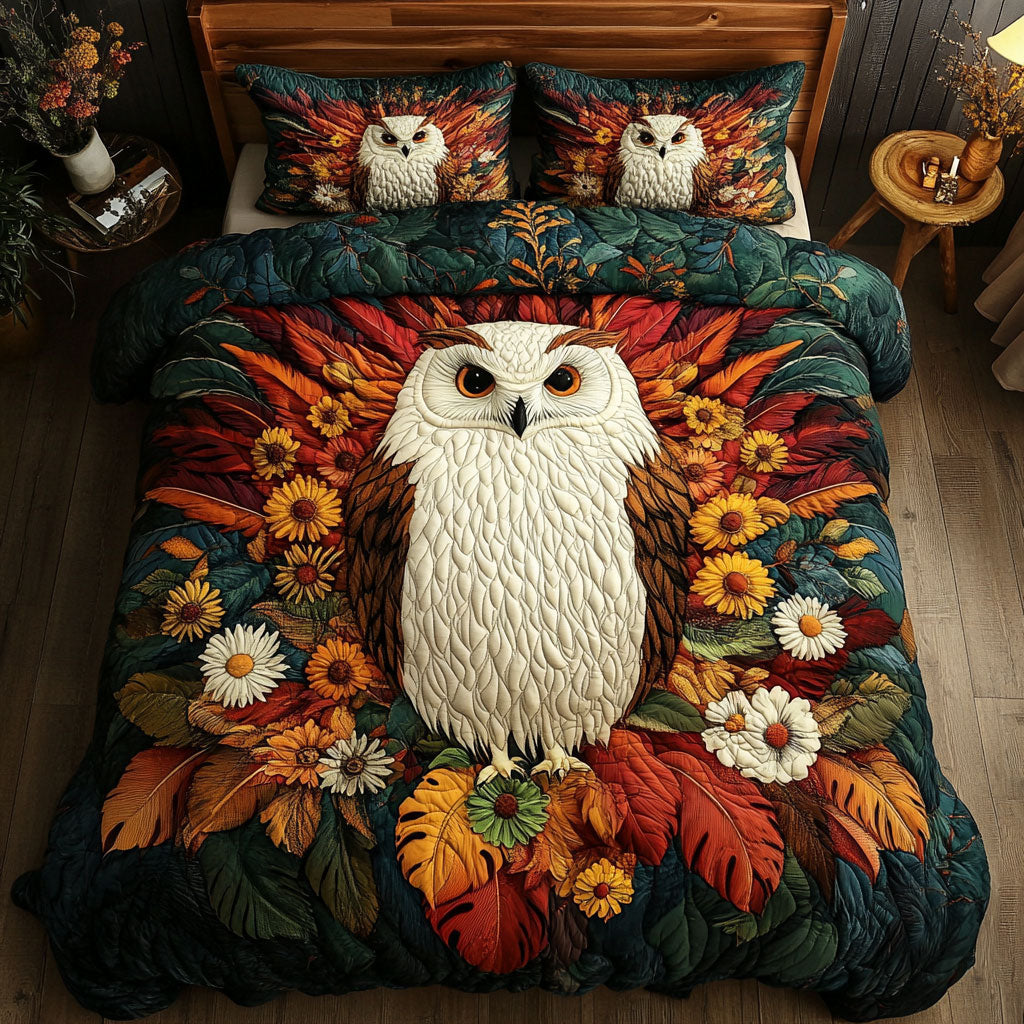 Owl In Autumn Garden WY2602013CL Duvet Cover Set