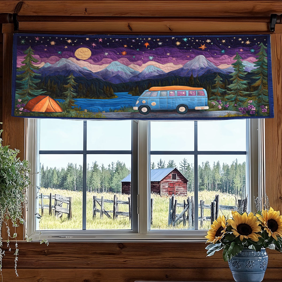 Boho Camp Dream WY1407002CL Quilted Valance