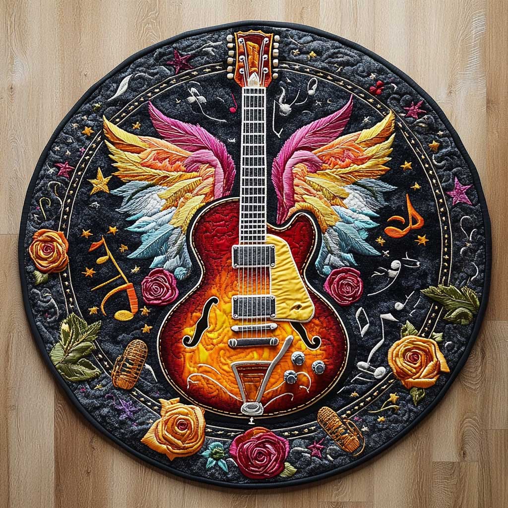 Rock Guitar WN2204053CL Quilted Round Mat