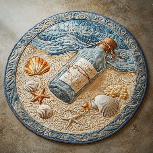 Wishes Bottle CM2205011CL Quilted Round Mat