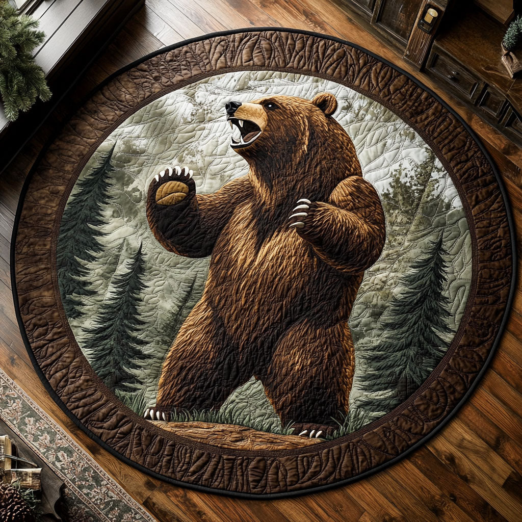 Wild Bear Roar CW3107050CL Quilted Round Mat