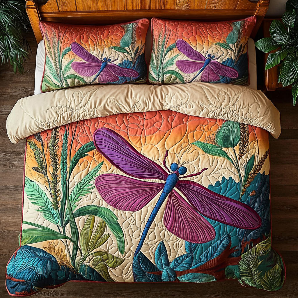 Dragonfly In Sunset Meadow WY1306033CL Duvet Cover Set