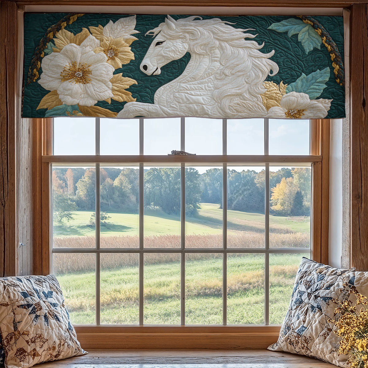 Horse Flower WX2205035CL Quilted Valance