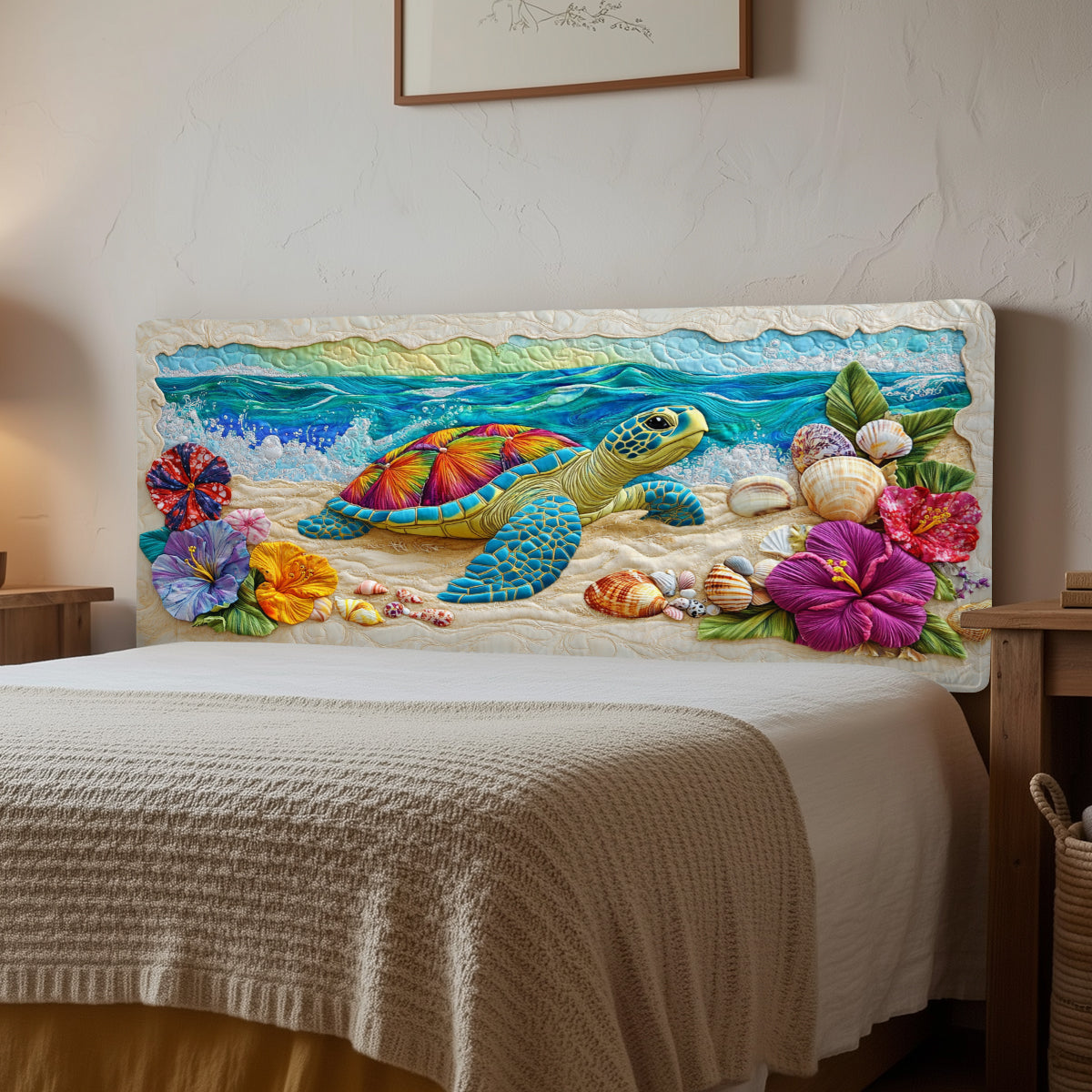 Rainbow Sea Turtle XR1212015CL Quilted Headboard Slipcover