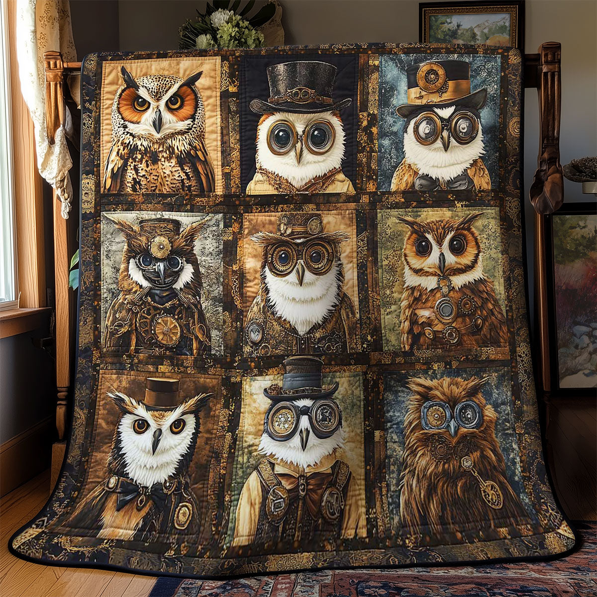 Steampunk Owl WN2612029CL Quilt