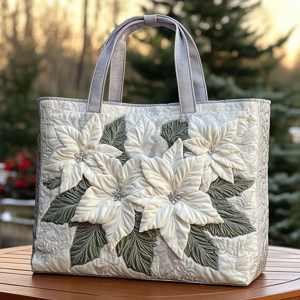 Snowy Petals CP2209035CL Quilted Tote Bag