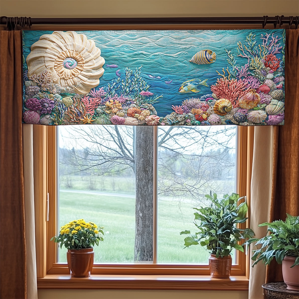 Seashell Moonlight WN2306039CL Quilted Valance