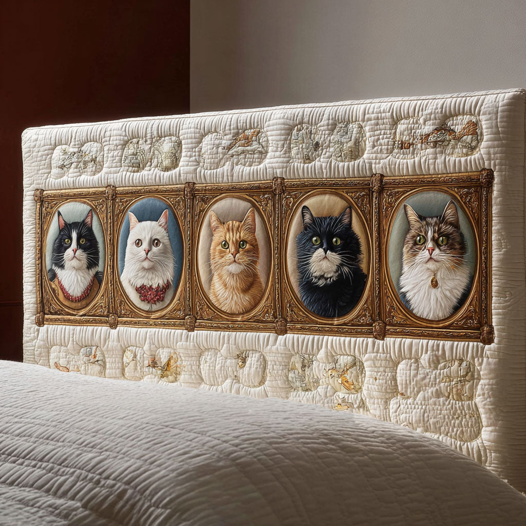 Museum Cats CP2212013CL Quilted Headboard Slipcover