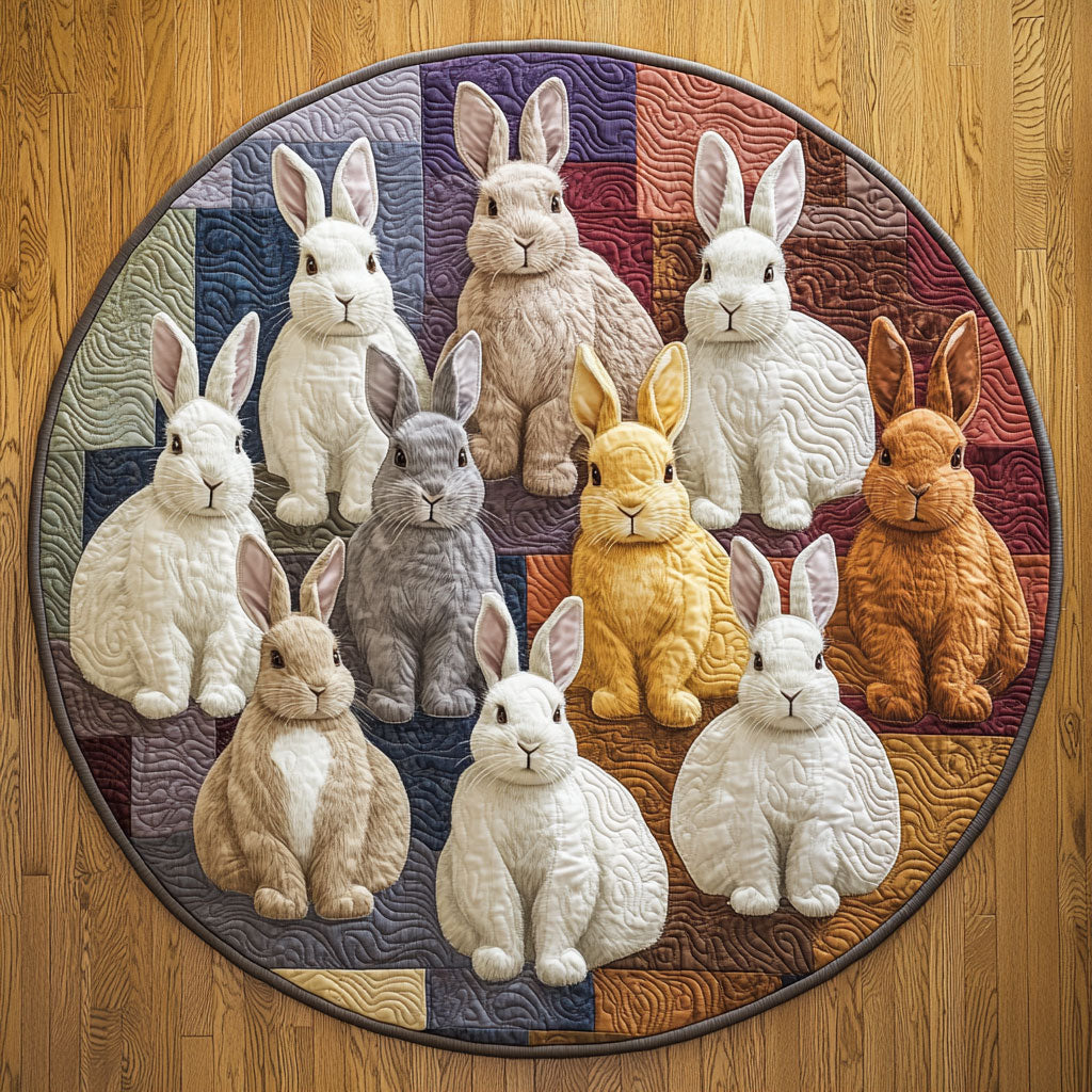 Bunny Circle CW2607006CL Quilted Round Mat