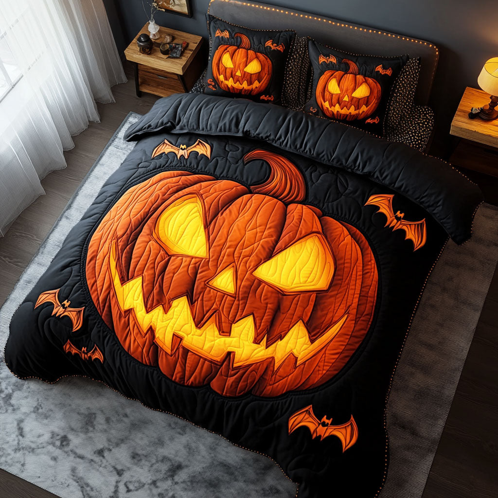 Spooky Jack-o'-Lantern Bat DH1809026CL Duvet Cover Set