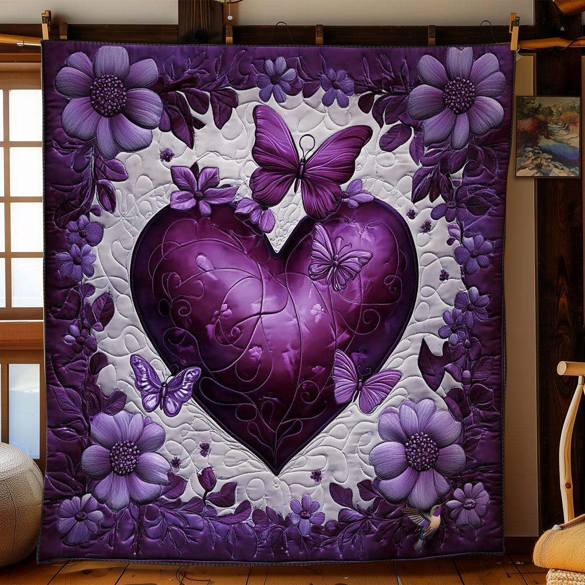 Purple Heart Garden WY2712053CL Quilt
