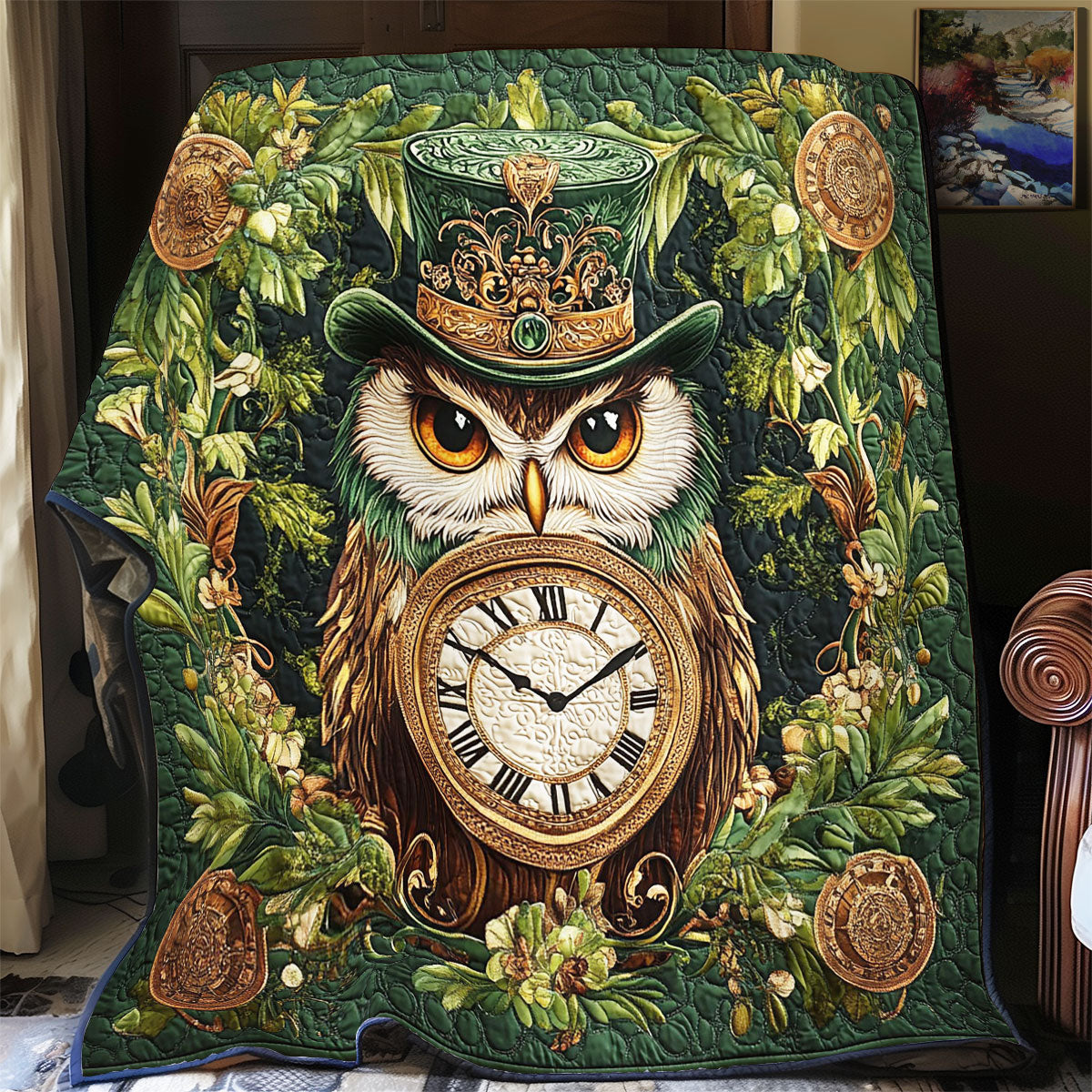 Mystic Owl Clock WY2101067CL Quilt