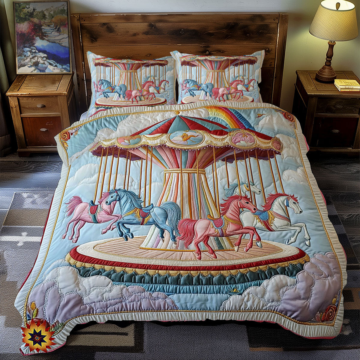 Pastel Carousel WY2012022CL Duvet Cover Set