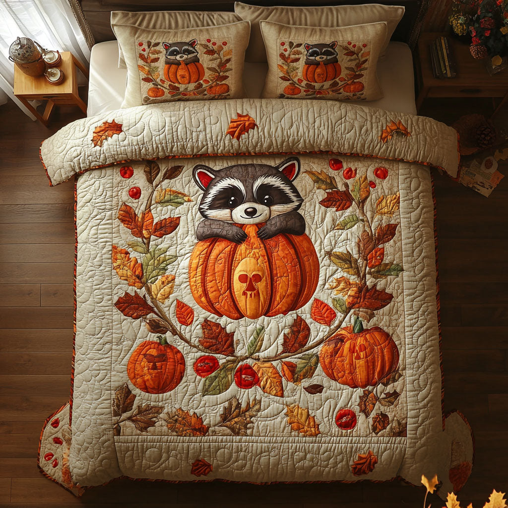 Autumn Wreath Raccoon WY2608021CL Duvet Cover Set