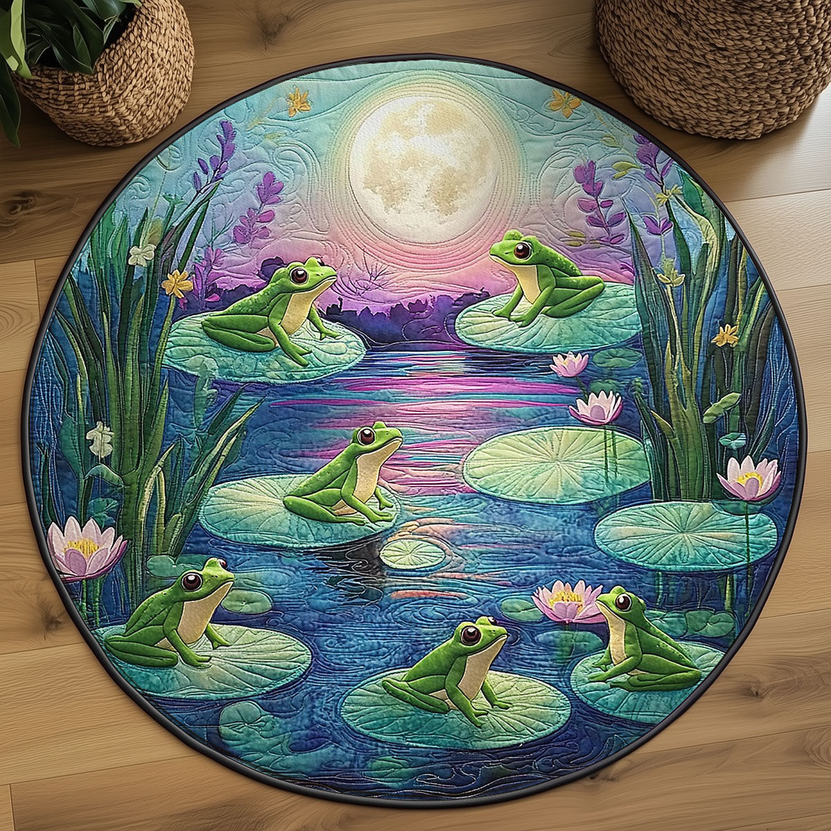Midnight Frog WJ0904039CL Quilted Round Mat