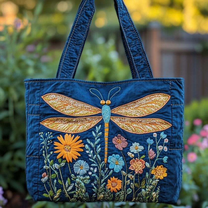 Charming Dragonfly XR2509016CL Quilted Tote Bag