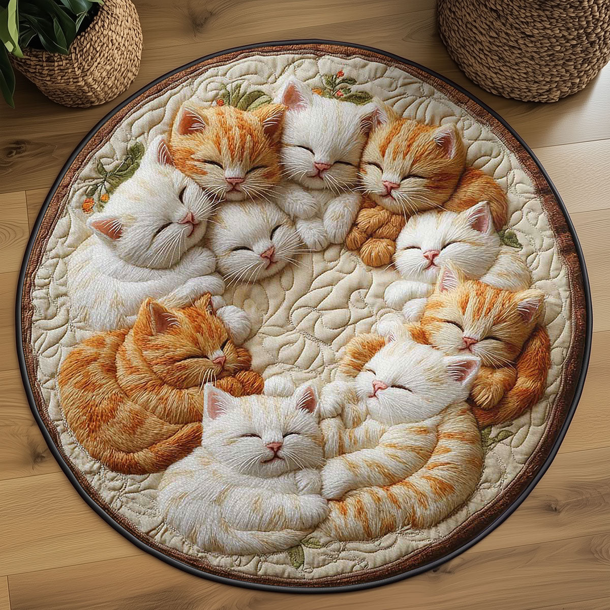 Cuddle Cat Circle WN2203009CL Quilted Round Mat