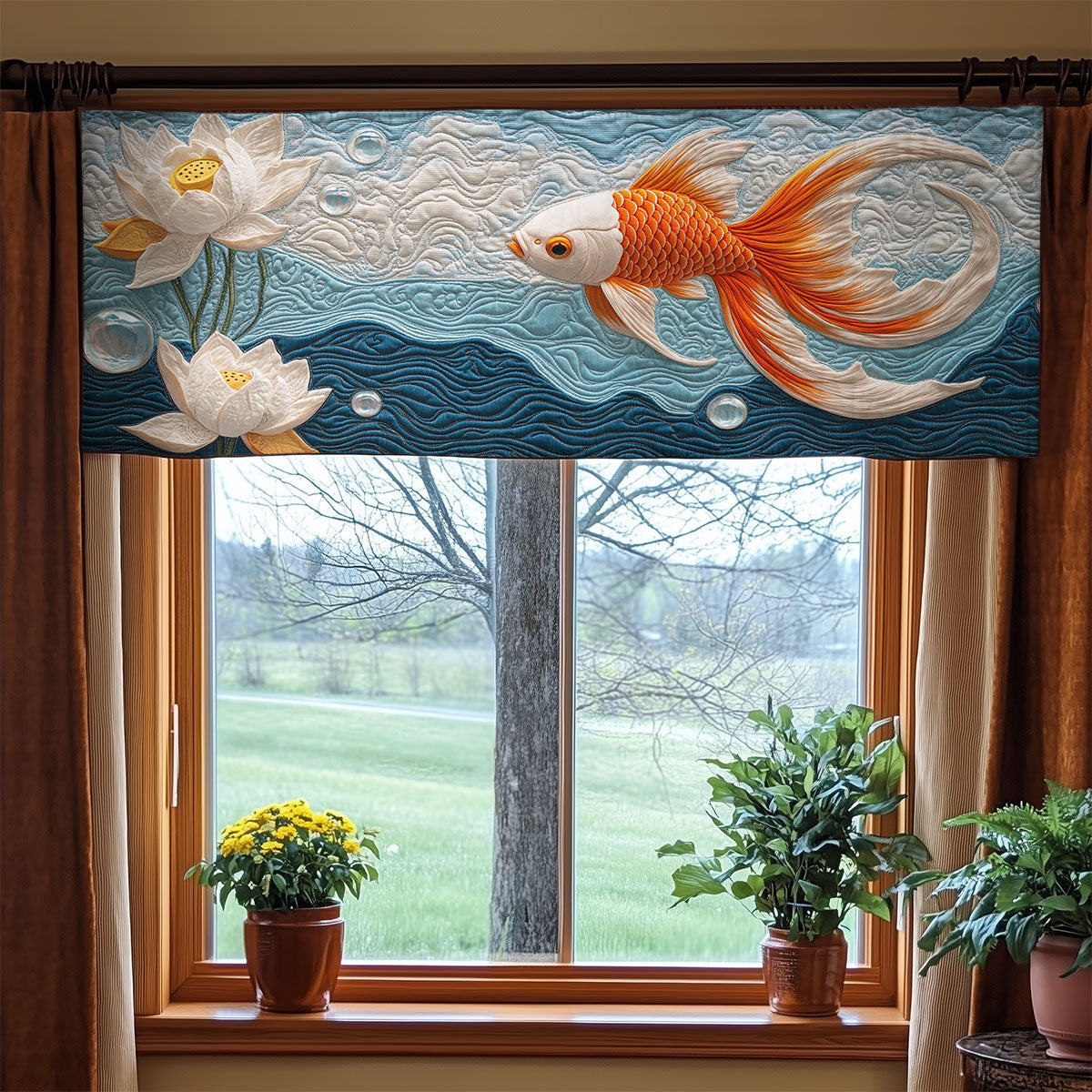 Majestic Goldfish WX0905032CL Quilted Valance