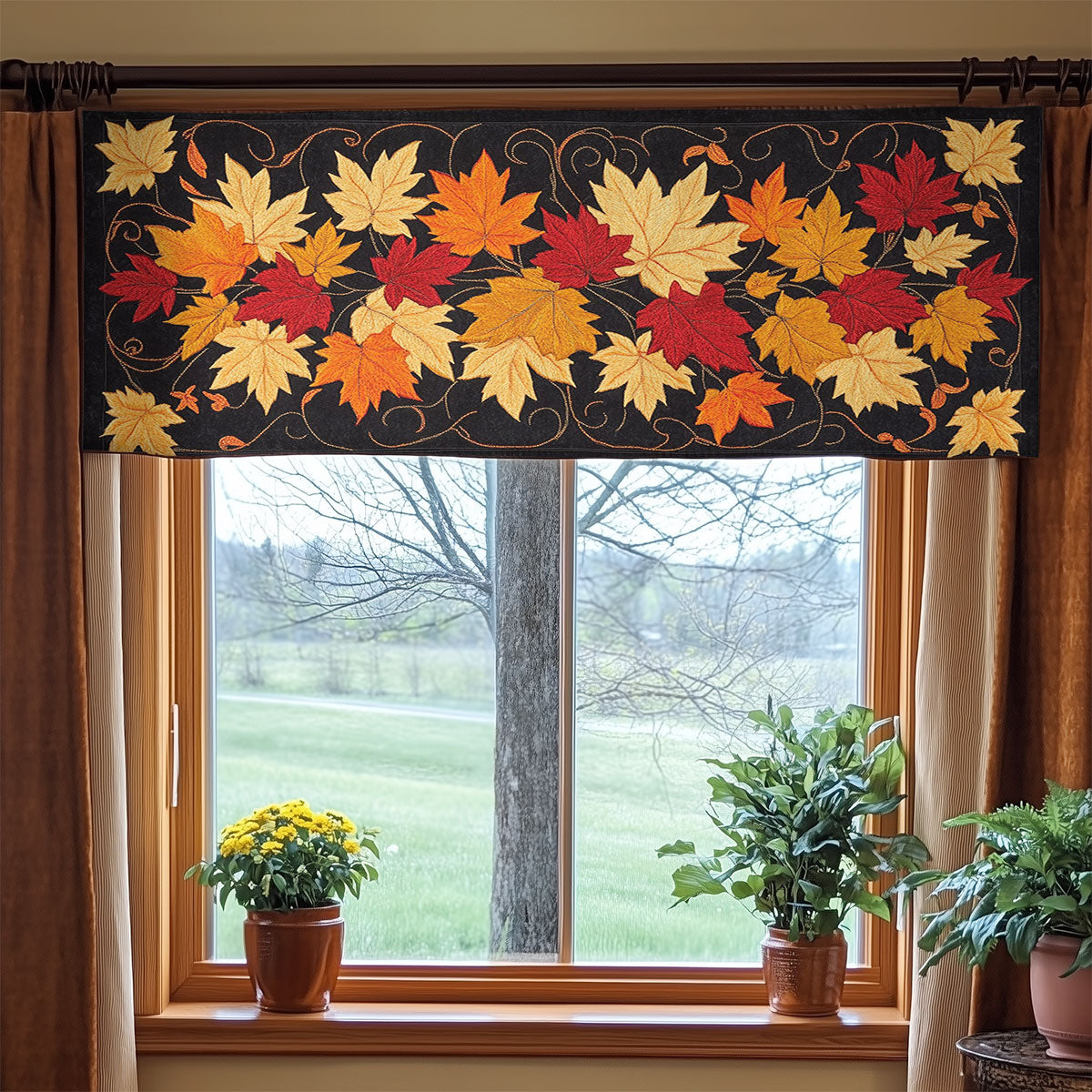Maple Trail WN2807074CL Quilted Valance