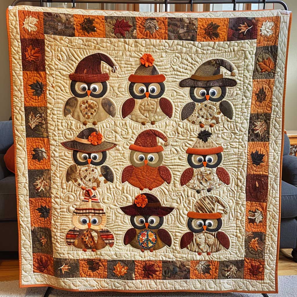 Lady Owl Autumn WP1610028CL Quilt