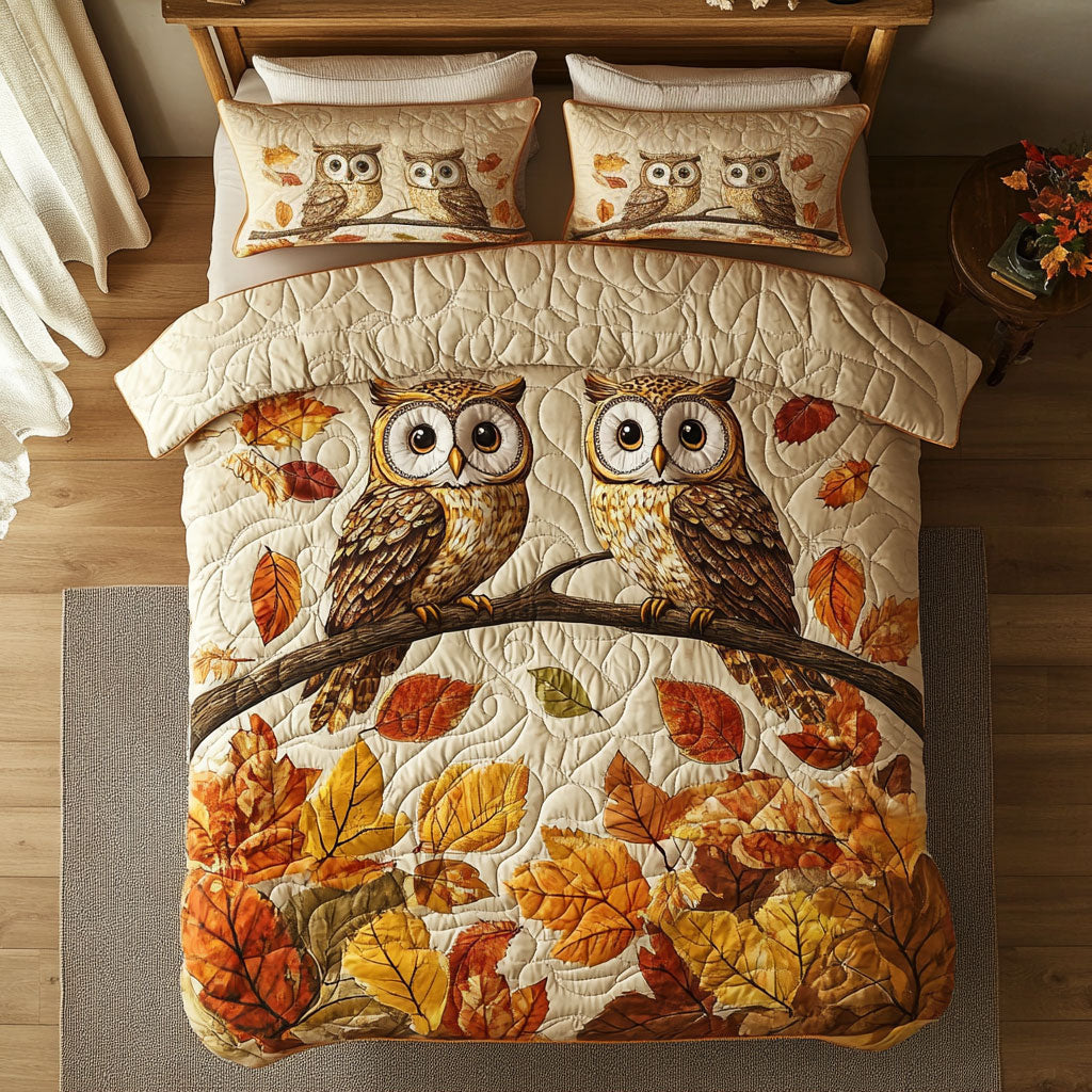 Autumn Couple Owl WY0707044CL Duvet Cover Set