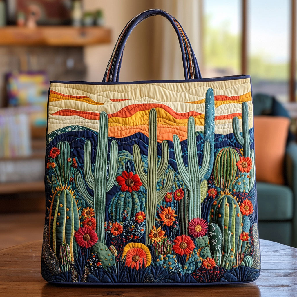 Cactus Flower Symphony LT2411011CL Quilted Tote Bag