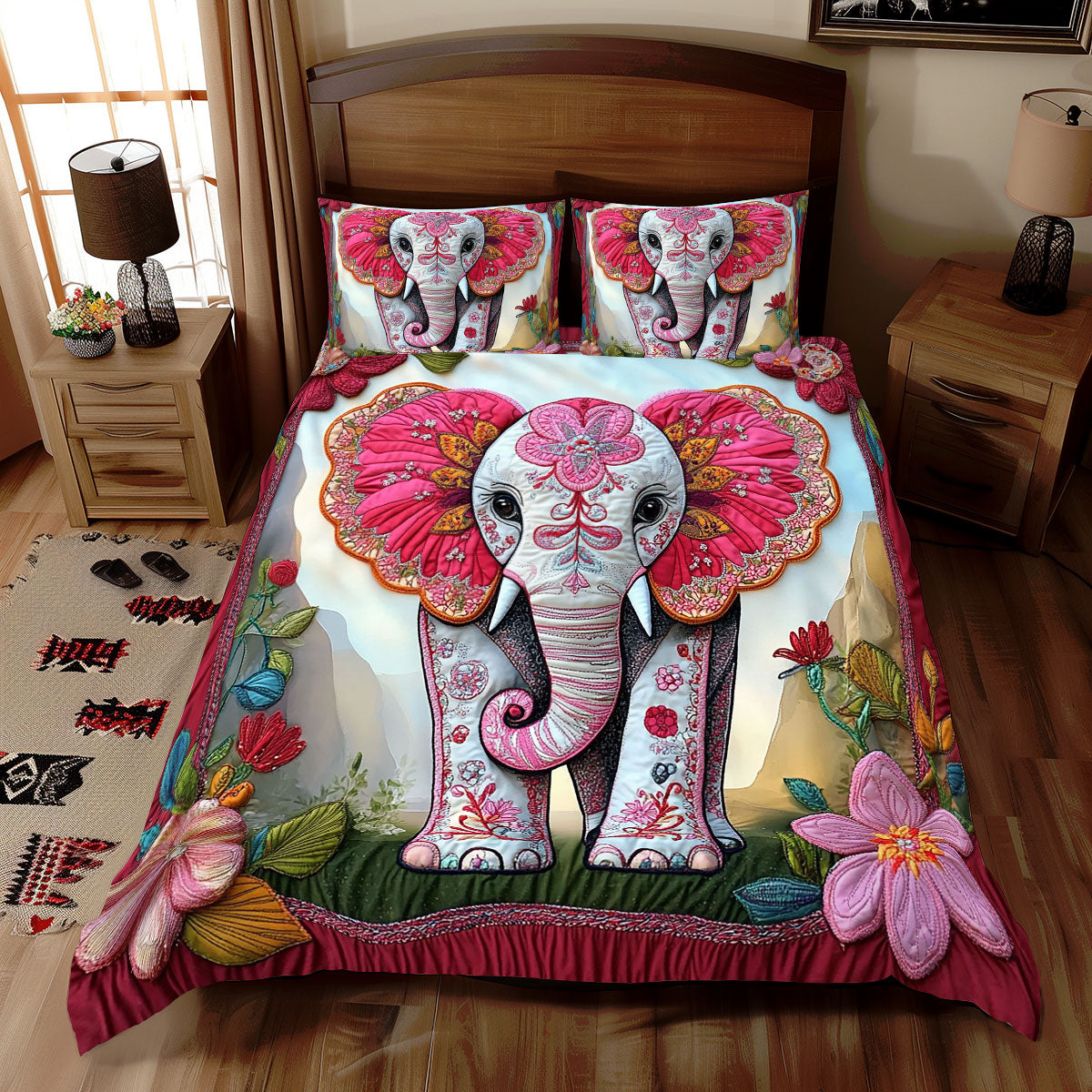Elephant Flower WX0412066CL Duvet Cover Set