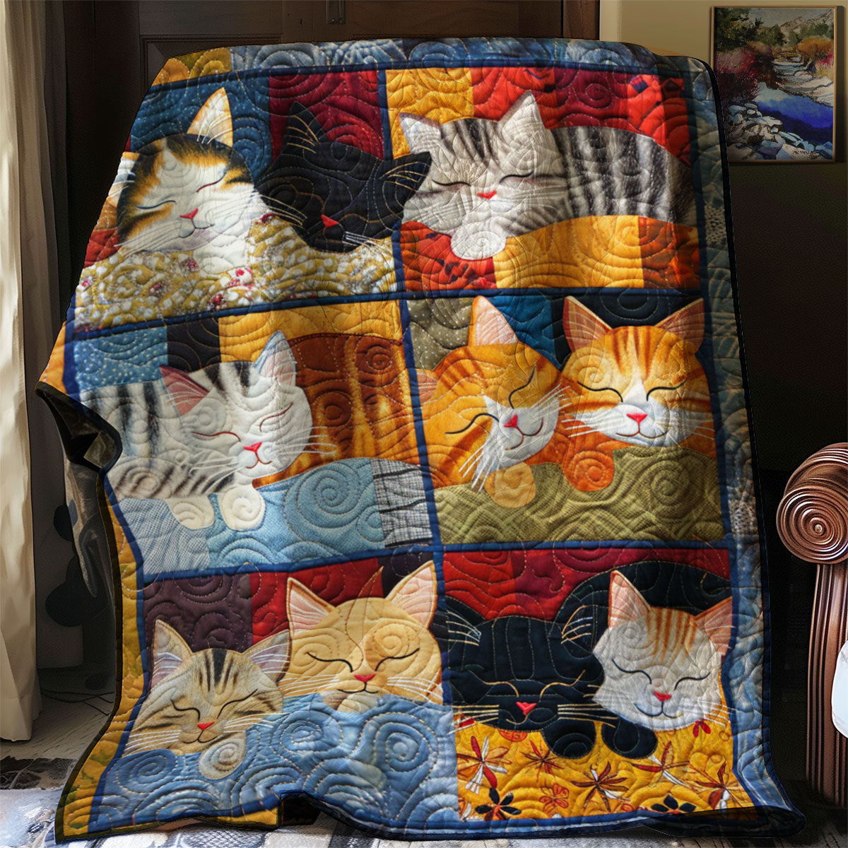 Cute Cat Sleeping YR1608005CL Quilt