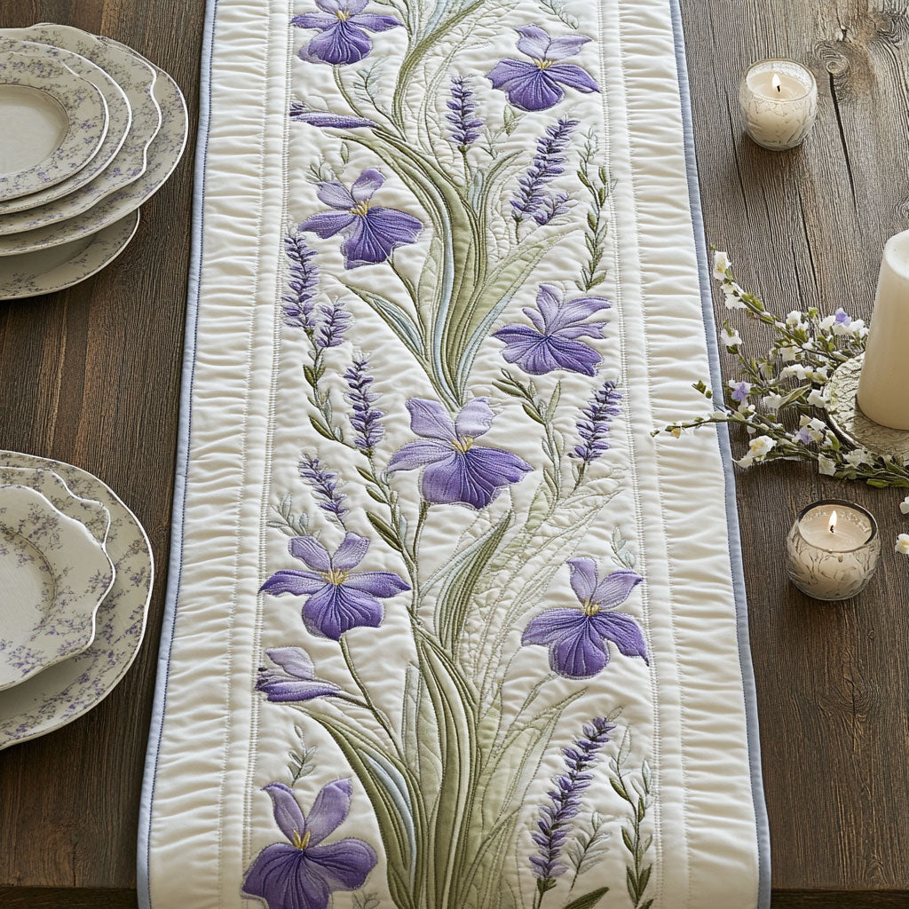 Iris Bloom CW1306029CL Quilted Table Runner