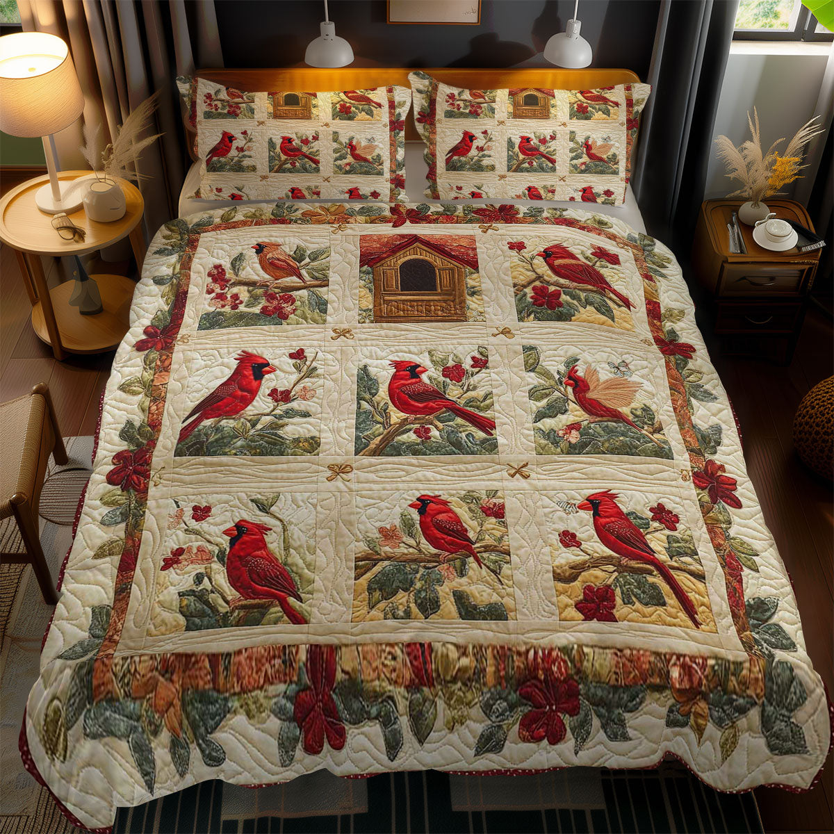 Frosty Cardinals WN2102048CL Duvet Cover Set
