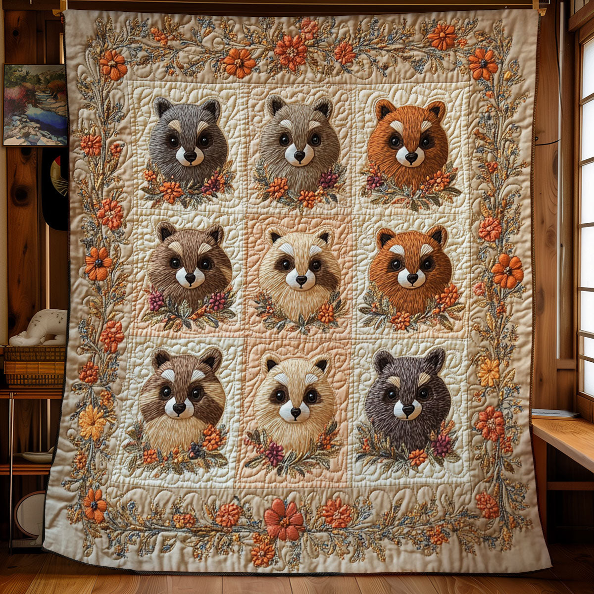Adorable Raccoon WY2702039CL Quilt