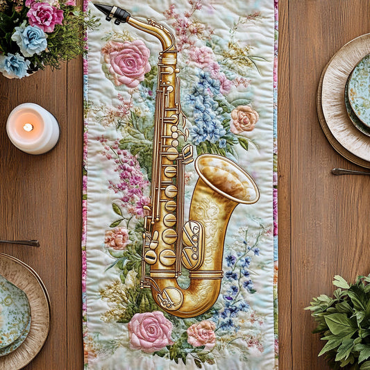 Floral Saxophone CW0906026CL Quilted Table Runner