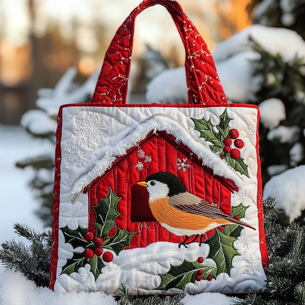 Christmas Haven European Robin WN2810012CL Quilted Tote Bag