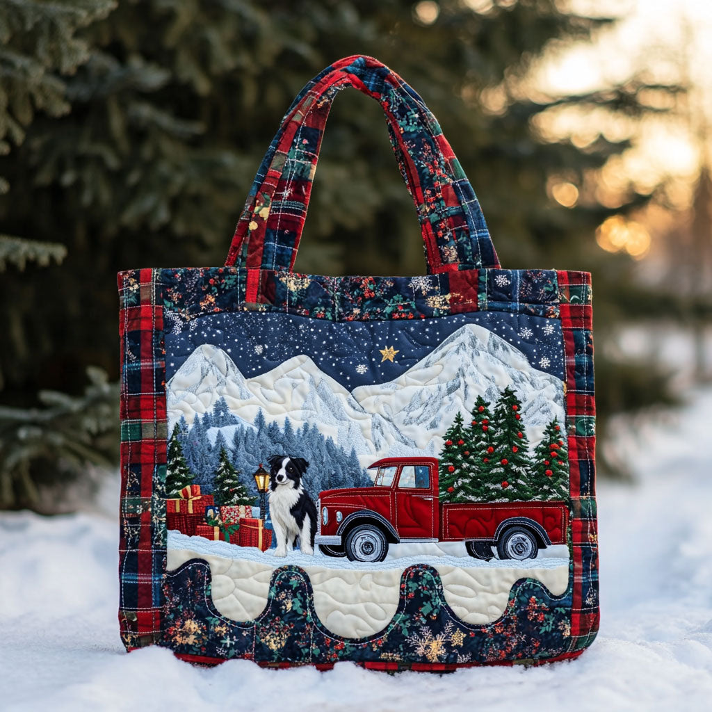 Border Collie Wonderland WN0611024CL Quilted Tote Bag