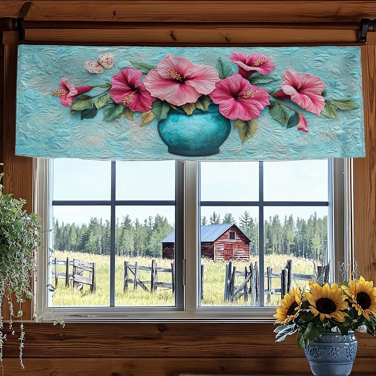 Hibiscus Breeze WN1906044CL Quilted Valance