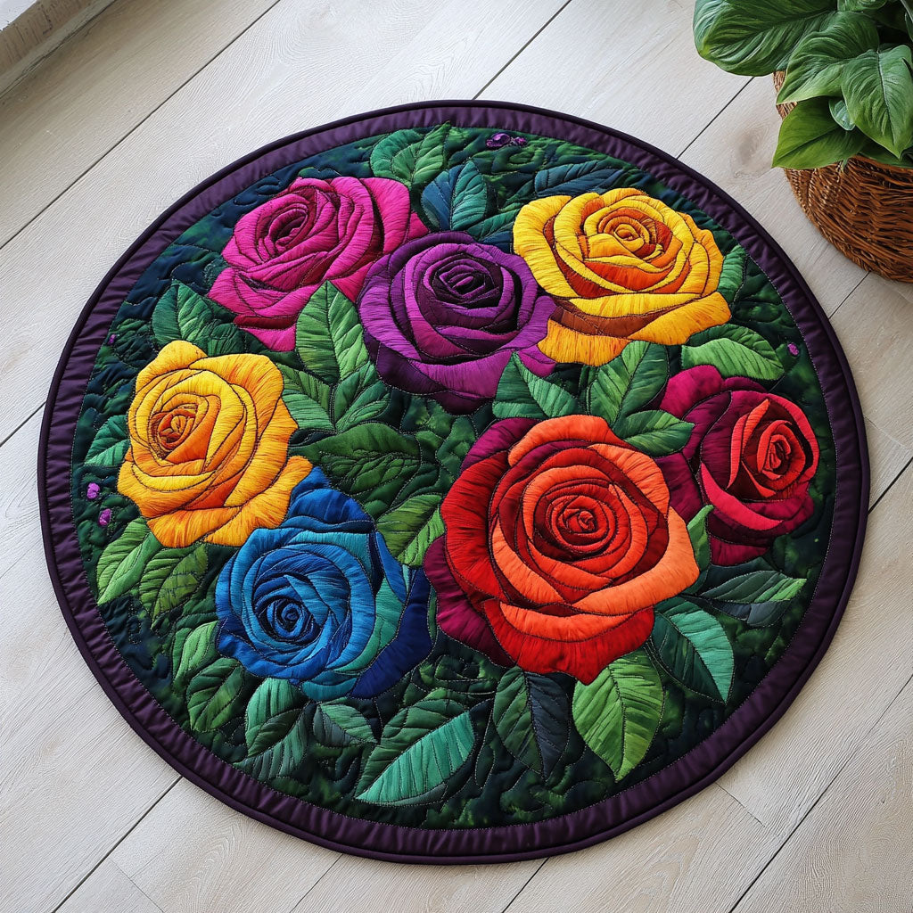 Colorful Roses CW1806021CL Quilted Round Mat