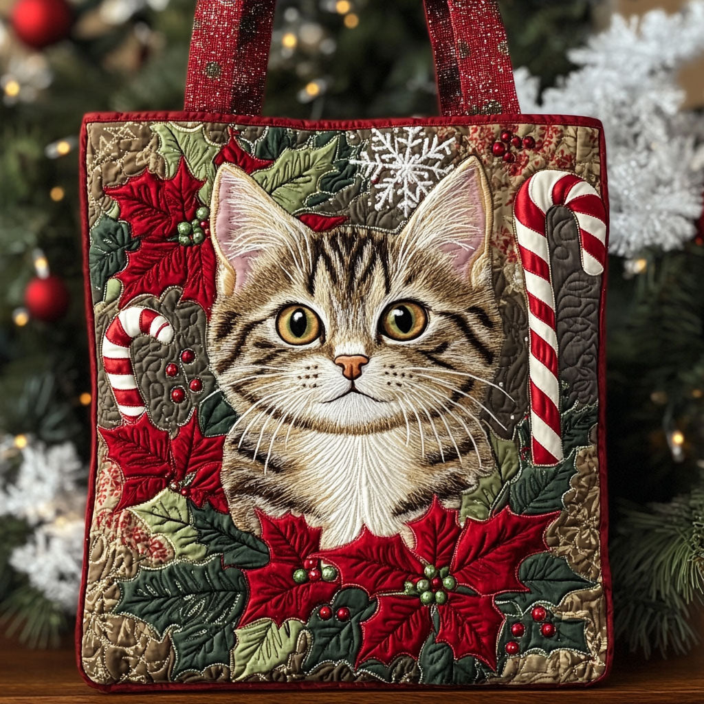 Christmas Cat Joy WN2609008CL Quilted Tote Bag