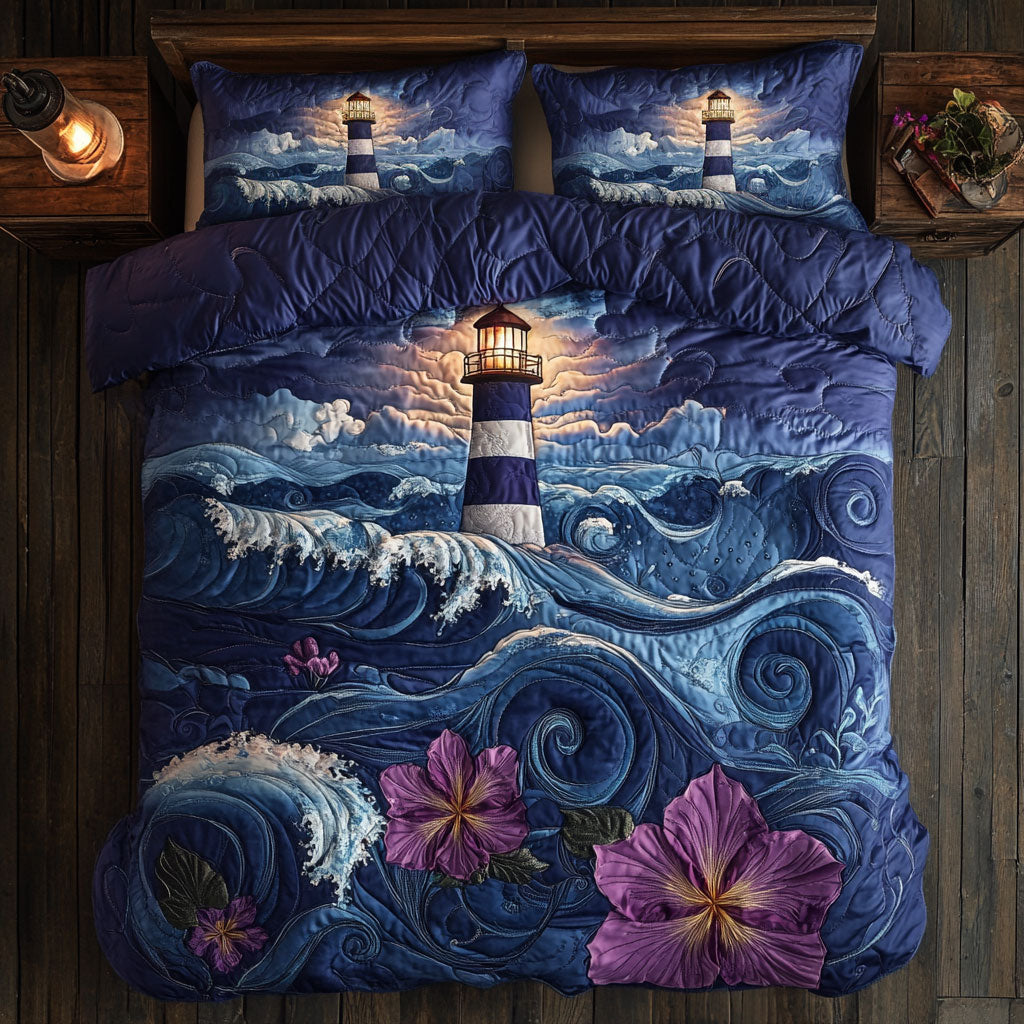 Beautiful Purple Lighthouse WY3105011CL Duvet Cover Set