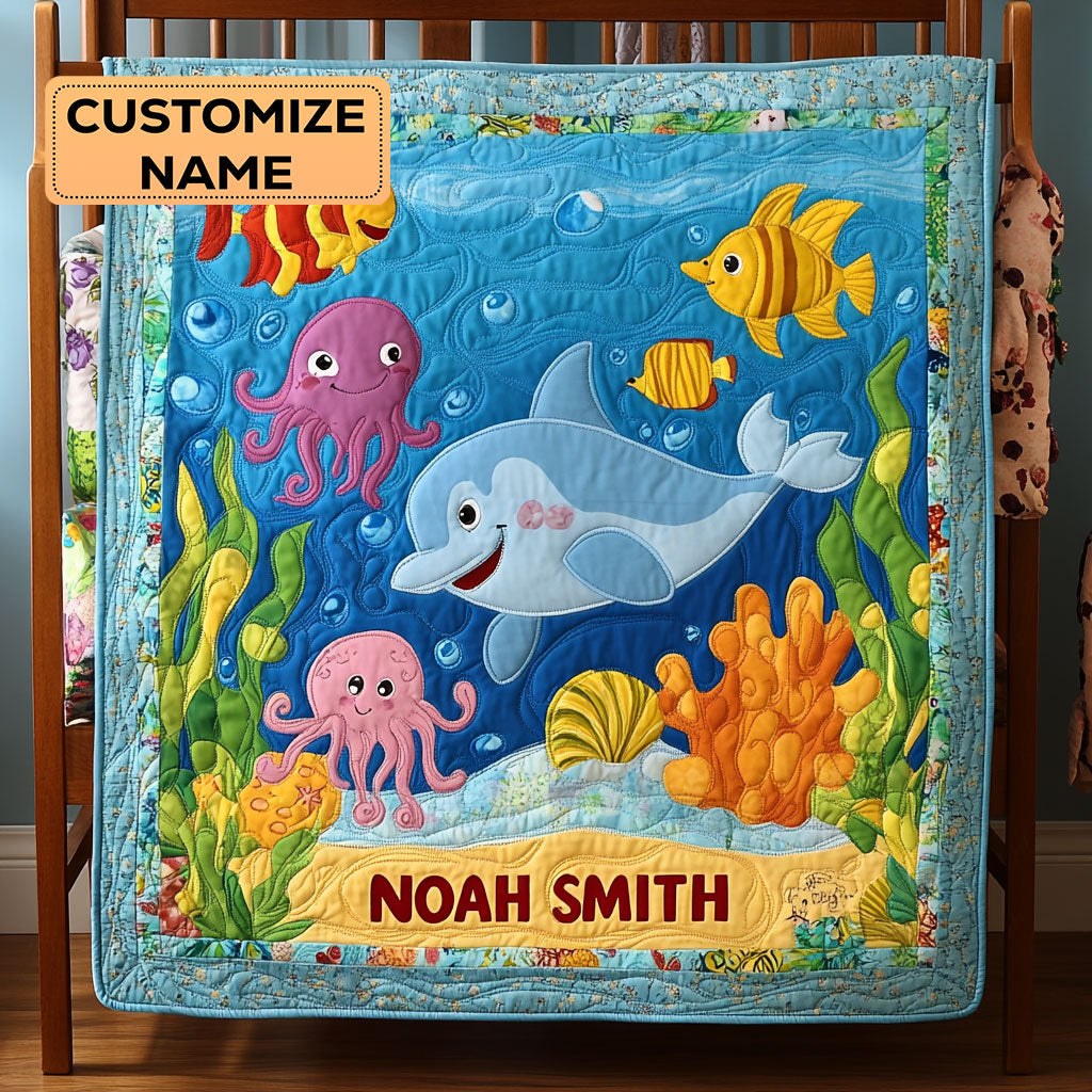 Little Ocean Explorer WY1807025CL Personalized Baby Quilt