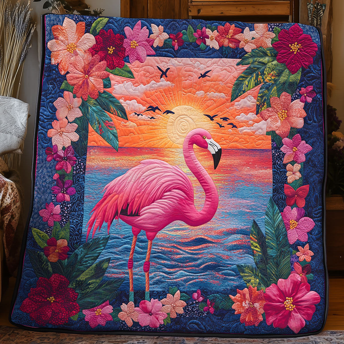 Floral Flamingo WX3105024CL Quilt