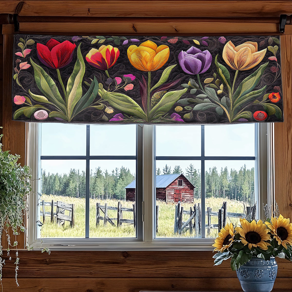 Tulip Blushfield WN1706071CL Quilted Valance
