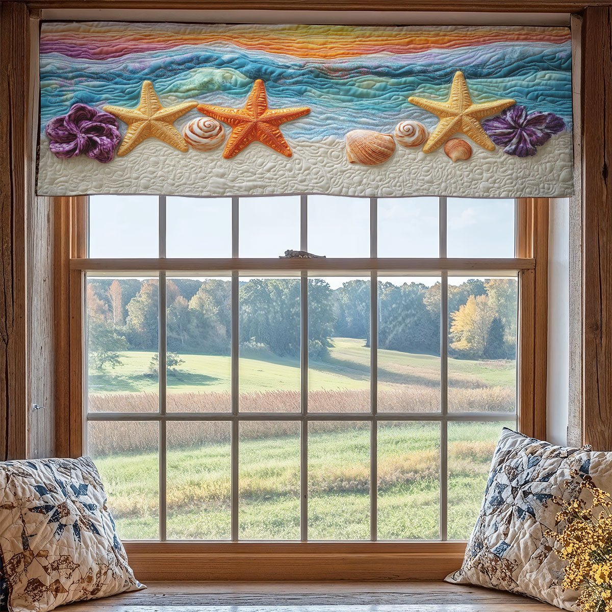Starfish Ocean WX1405039CL Quilted Valance