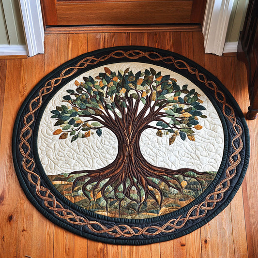 Ancient Tree CQ1206037CL Quilted Round Mat