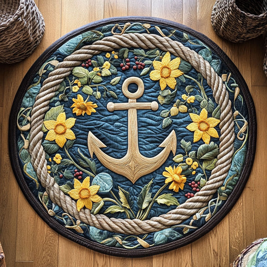 Wreathbound Sea WY1106055CL Quilted Round Mat