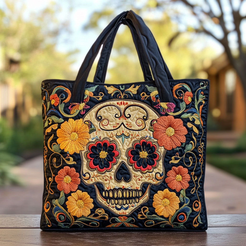 Golden Skull WN2209037CL Quilted Tote Bag