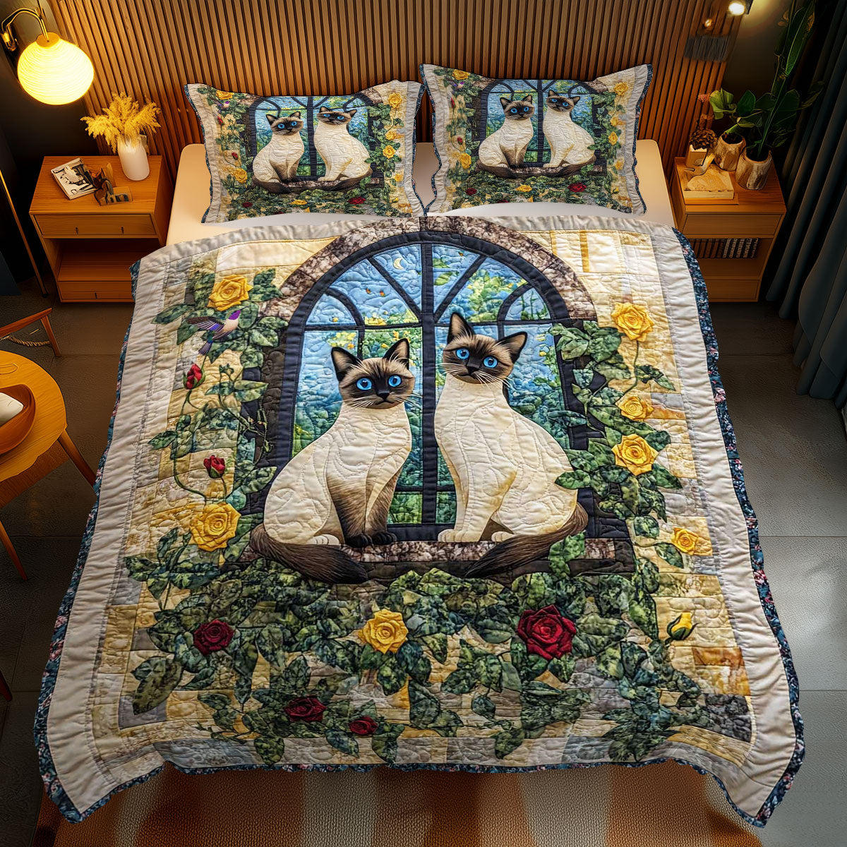Lovely Siamese Roses WP0412007CL Duvet Cover Set