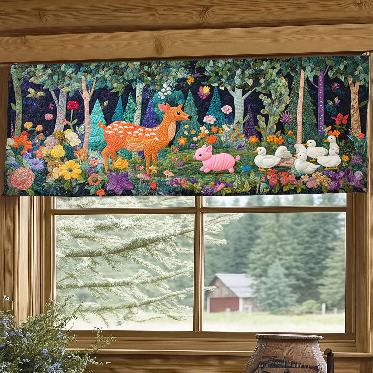 Forest Friends WJ2203067CL Quilted Valance