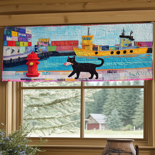 Harbor Cat's Day Out WJ0505011CL Quilted Valance